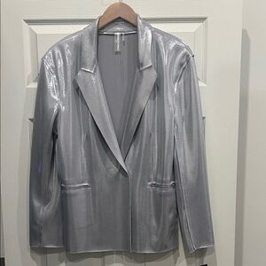 Norma Kamali Metallic oversized Silver Blazer